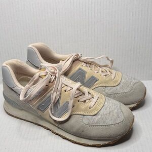 New Balance 574 Women's Cream and Gray Sneakers